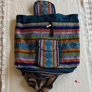 Multicolor Striped Women's Backpack